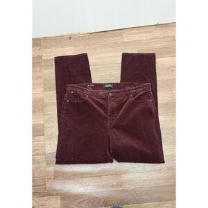 Talbots burgundy, straight leg corduroys, size 14